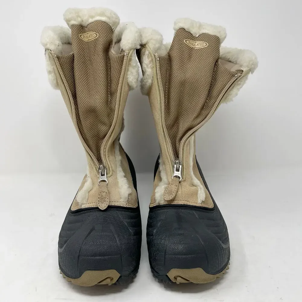 Columbia Tan Powder Bunny Snow Boots Youth 6 Zip